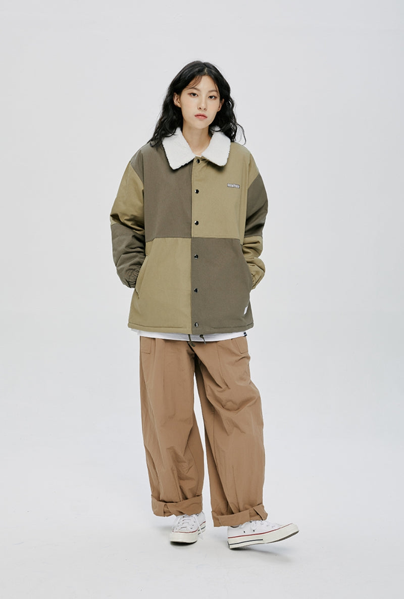 QUIETIST (クワイエティスト)  COLOR BLOCK COACH JACKET-OLIVE