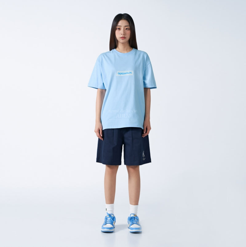 アクメドラビ(acme' de la vie) A LOGO PIN TUCK CASUAL SHORT PANTS NAVY