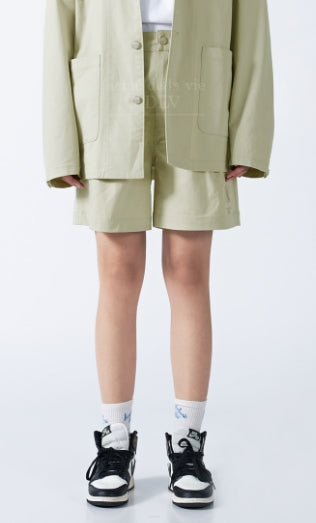 アクメドラビ(acme' de la vie) A LOGO PIN TUCK CASUAL SHORT PANTS BEIGE