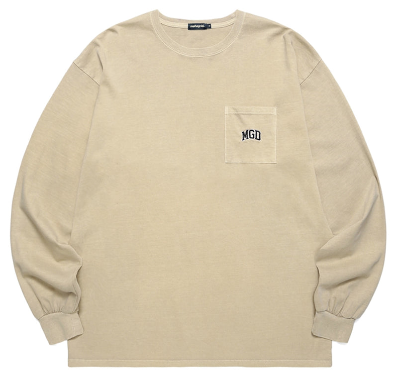 mahagrid (マハグリッド) MGD PIGMENT POCKET LS TEE [KHAKI]