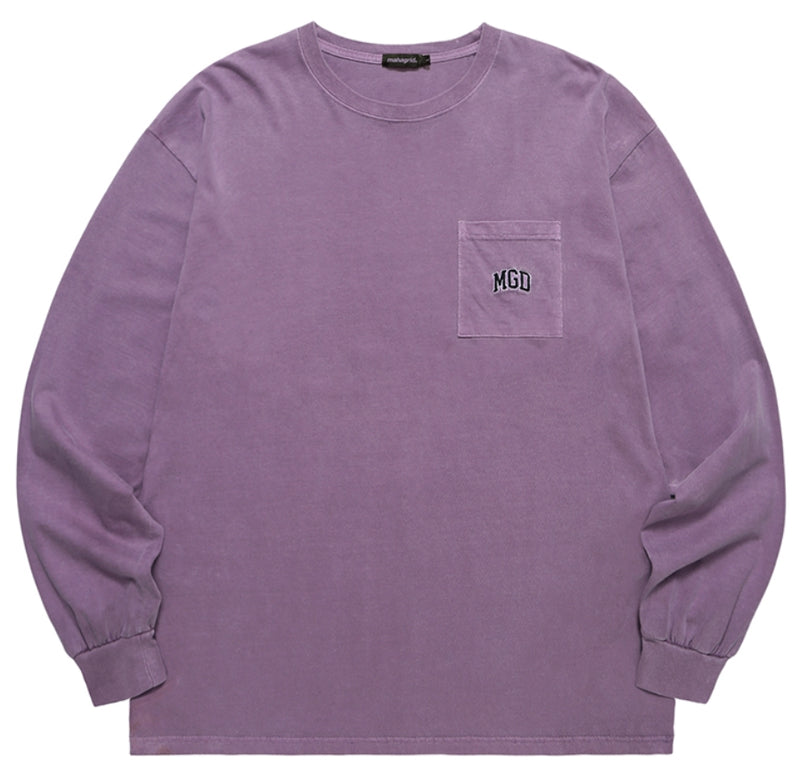mahagrid (マハグリッド) MGD PIGMENT POCKET LS TEE [PURPLE]