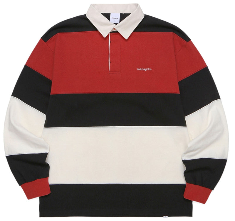 mahagrid (マハグリッド) RUGBY POLO LS TEE [RED]