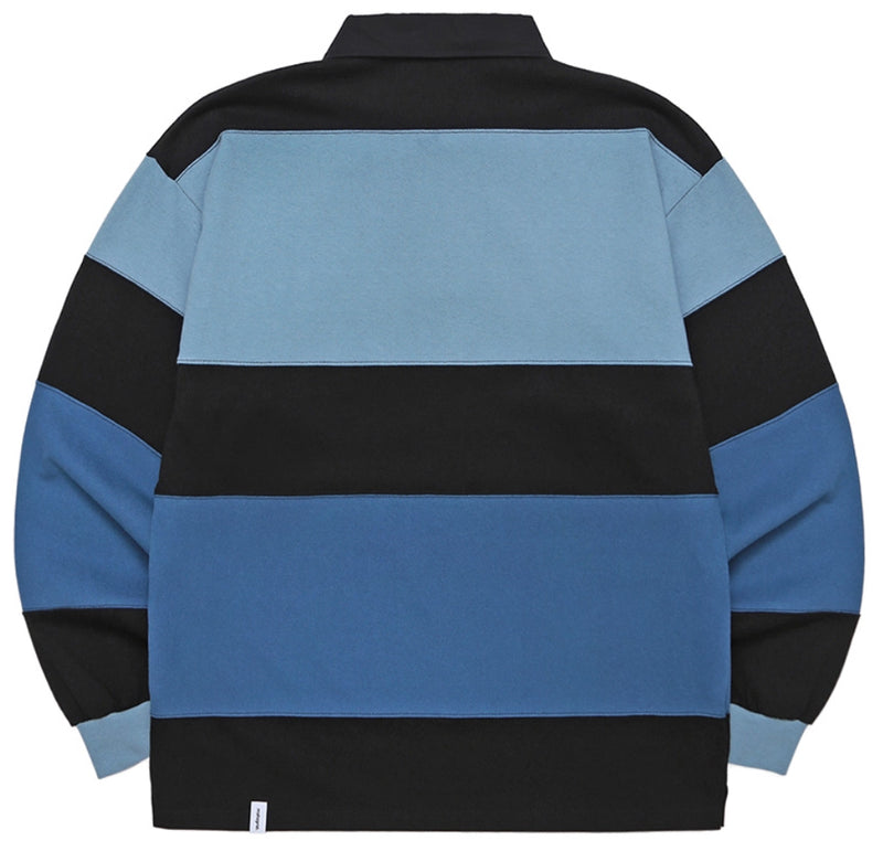 mahagrid (マハグリッド) RUGBY POLO LS TEE [BLUE]