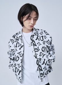 オーワイ(OY) WAVE LOGO BACK STAR JACKET-WHITE