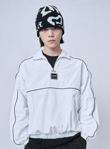 オーワイ(OY) ZIPPER POLA ANORAK-WHITE