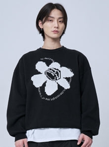 オーワイ(OY) PIXEL LOGO KNIT-BLACK