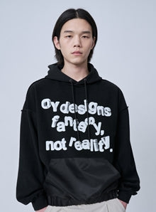オーワイ(OY) REVERSE BLEND LOGO HOODIE-BLACK