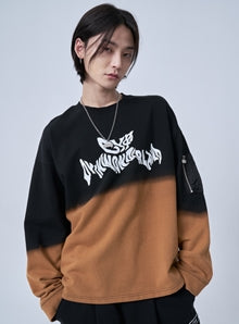 オーワイ(OY) GRADATION LOGO POCKET LONG SLEEVE-BLACK