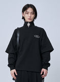 オーワイ(OY) LAYERED ZIPPER POLA LONG SLEEVE-BLACK