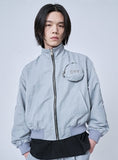 オーワイ(OY) DOUBLE PLEATS BOMBER JACKET-GREY