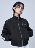 オーワイ(OY) DOUBLE PLEATS BOMBER JACKET-BLACK