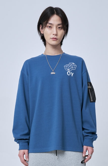 オーワイ(OY) CUBE POCKET LONG SLEEVE-NAVY