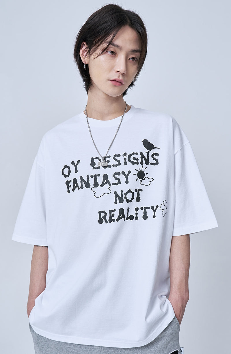 オーワイ(OY) FLOWER SUN LOGO T-WHITE