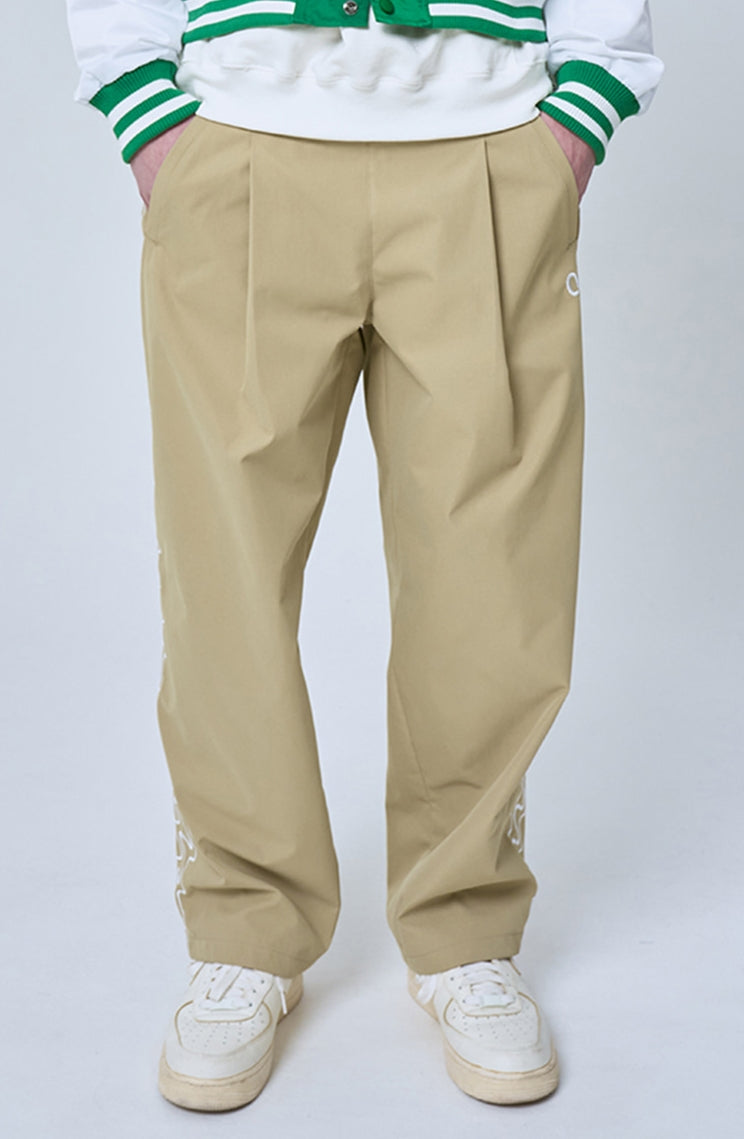 オーワイ(OY) WAVE LINE LOGO PANTS-BEIGE