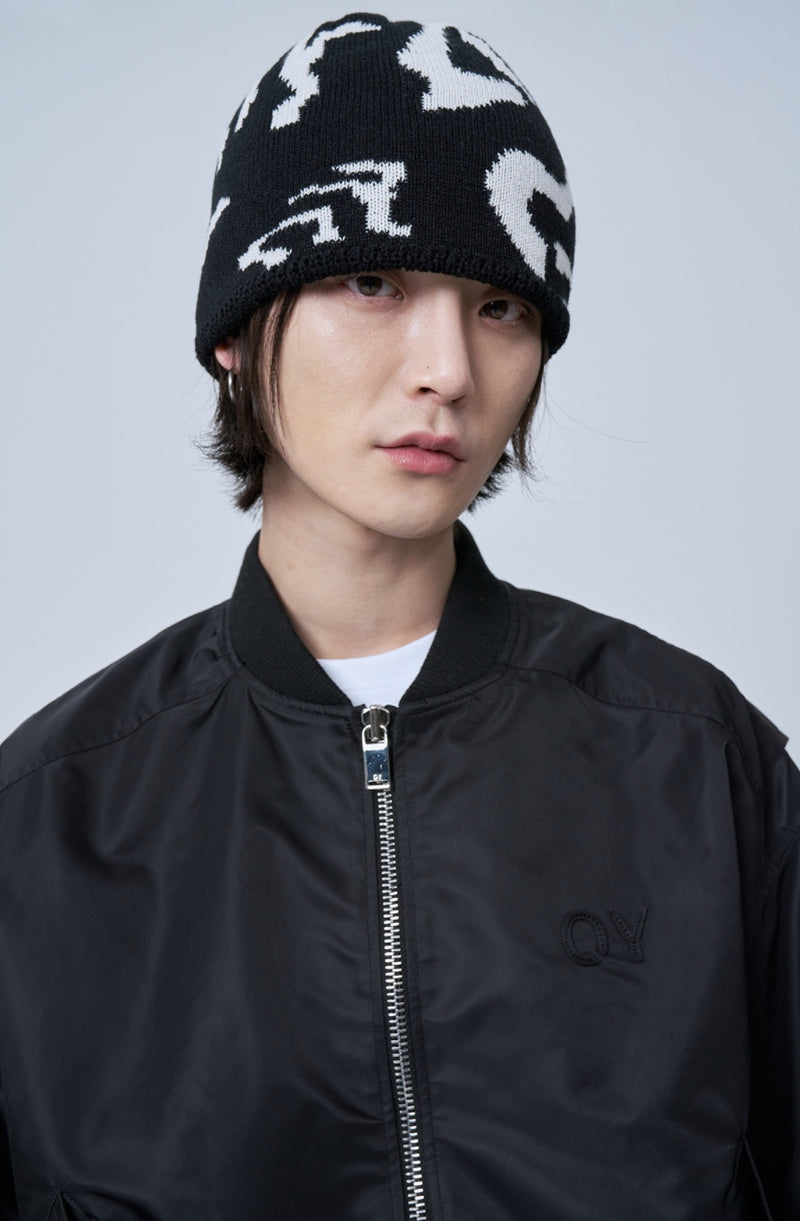 オーワイ(OY) WAVE LOGO BEANIE-BLACK