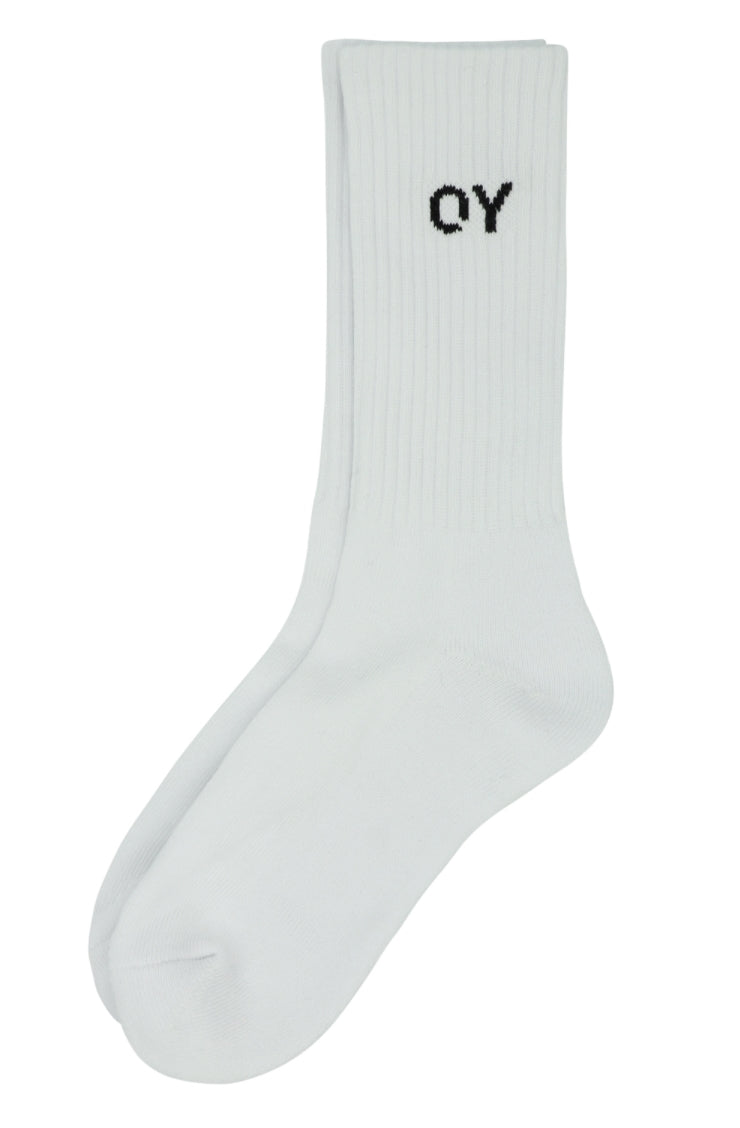 オーワイ(OY) BASIC LOGO SOCKS-WHITE