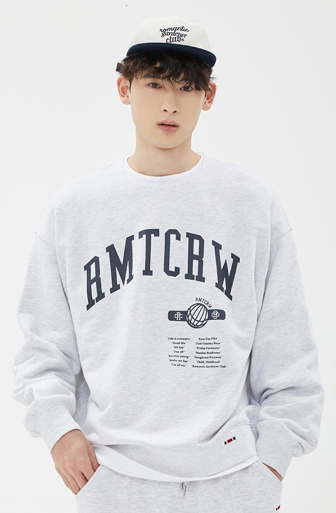 ROMANTIC CROWN(ロマンティック クラウン) GLOBE SLOGAN SWEAT SHIRT