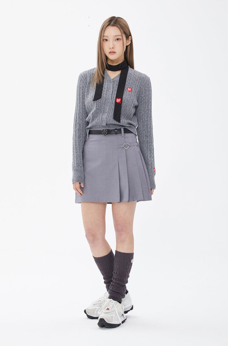 TARGETTO(ターゲット) CABLE SLIM CARDIGAN_MELANGE GREY