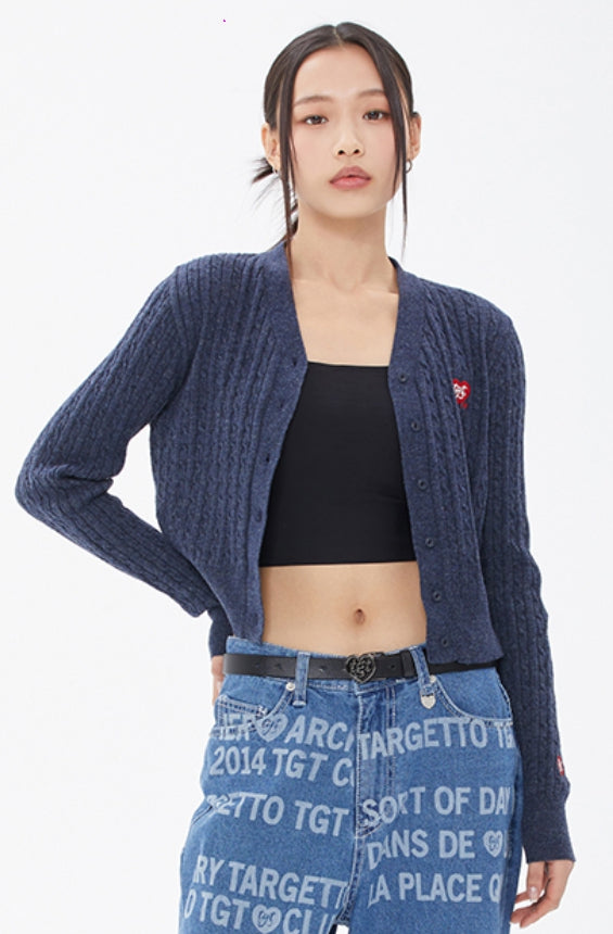 TARGETTO(ターゲット) CABLE SLIM CARDIGAN_DARK INDIGO