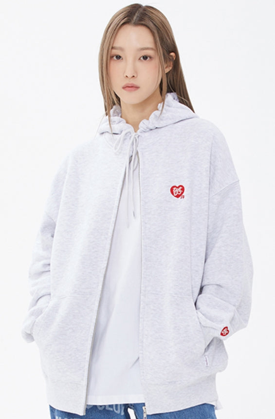 TARGETTO(ターゲット) HEART LOGO HOOD ZIP UP_LIGHT GREY