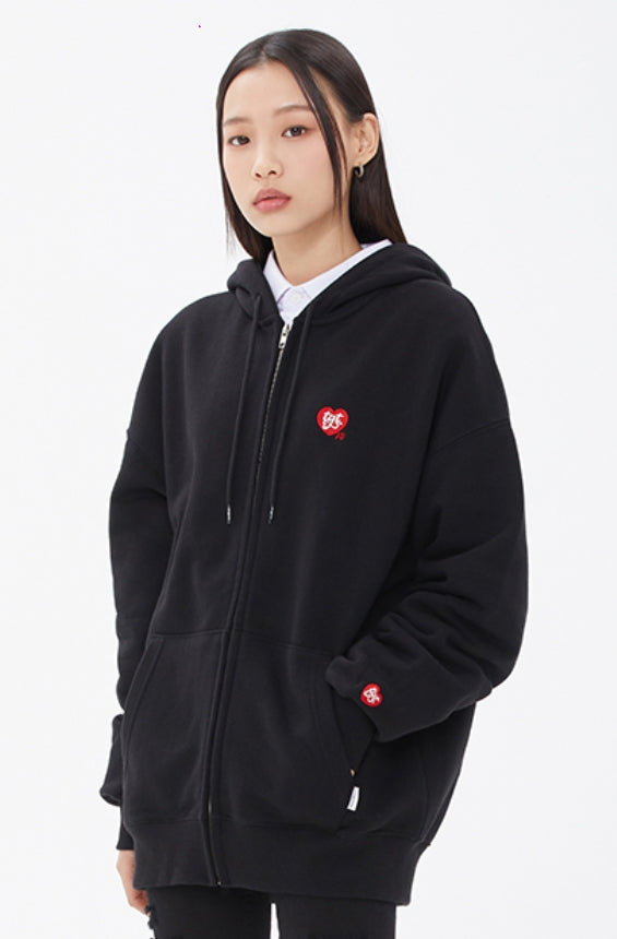 TARGETTO(ターゲット) HEART LOGO HOOD ZIP UP_BLACK