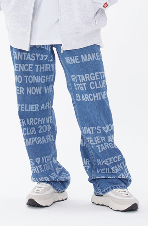 TARGETTO(ターゲット) LETTERING WASHING DENIM PANTS_INDIGO