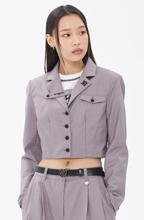TARGETTO(ターゲット) STRAP CROP BLAZER_GREY