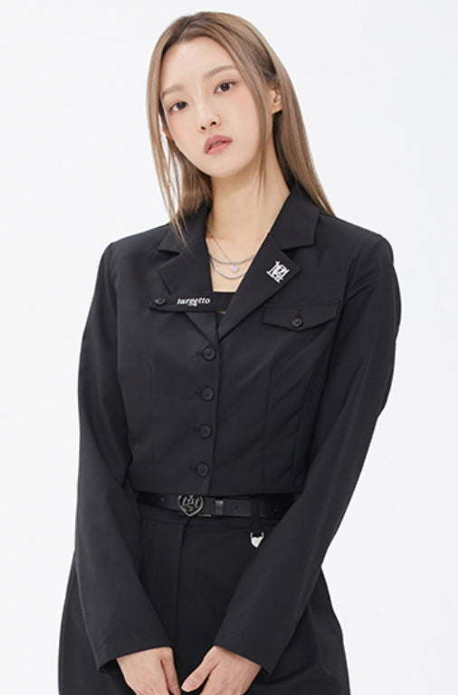 TARGETTO(ターゲット) STRAP CROP BLAZER_BLACK