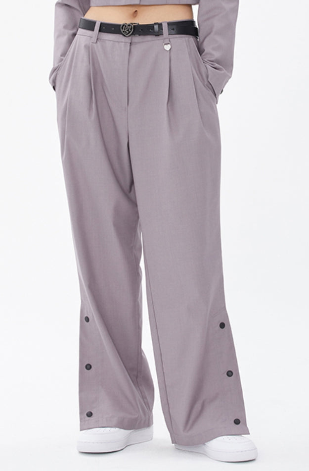 TARGETTO(ターゲット) PLACKET PIN TUCK WIDE SLACKS_LIGHT GREY