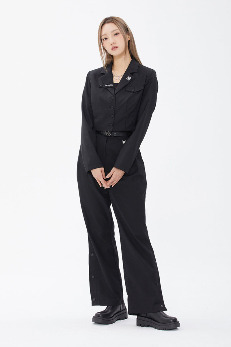 TARGETTO(ターゲット) PLACKET PIN TUCK WIDE SLACKS_BLACK