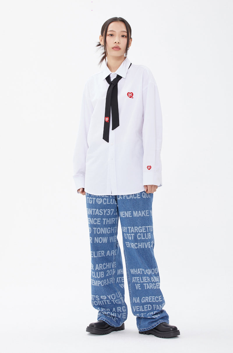 TARGETTO(ターゲット) HEART LOGO TIE SCARF_BLACK