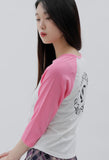 curetty (キュリティー) C LOGO RAGLAN T-SHIRT_PINK