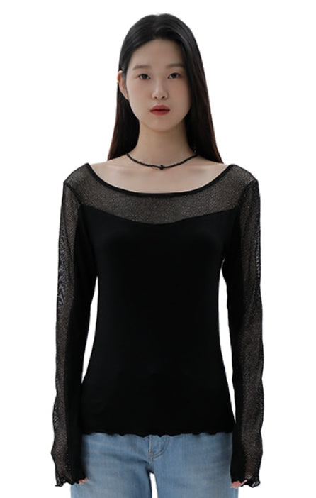 curetty (キュリティー) C NET SEE-THROUGH T-SHIRT_BLACK