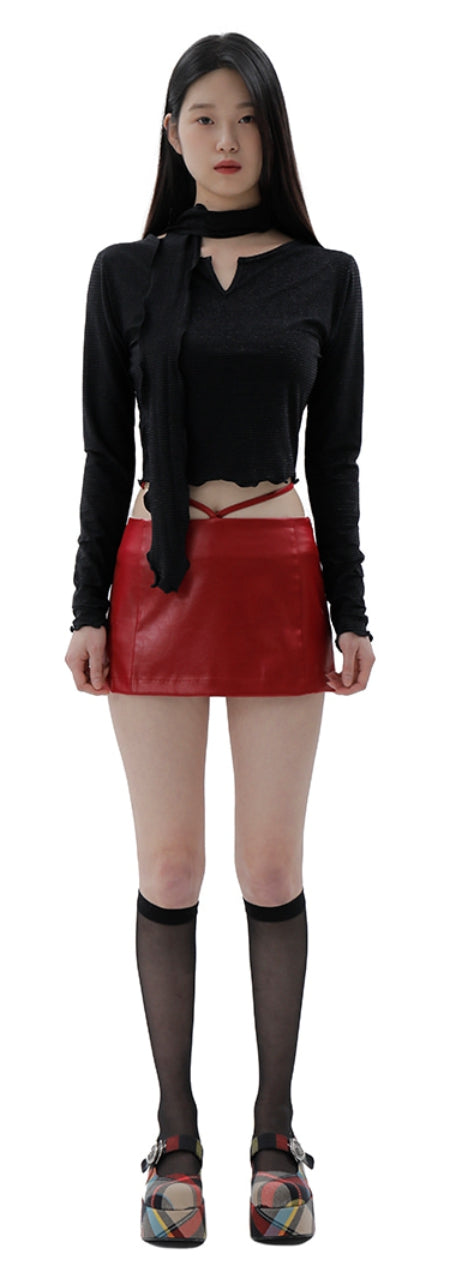 curetty (キュリティー)  C GLITTER MUFFLER SET-UP T-SHIRT_BLACK