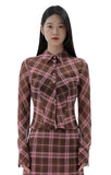 curetty (キュリティー) C SEE-THROUGH CHECKED BLOUSE_PINK