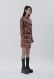 curetty (キュリティー) C SEE-THROUGH CHECKED BLOUSE_PINK