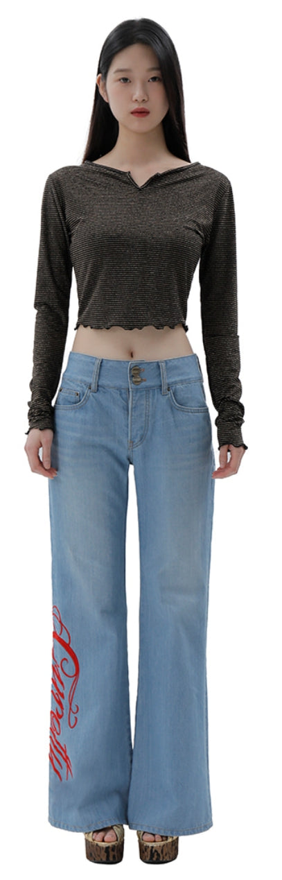 curetty (キュリティー) C BIG LOGO LOW-WAIST JEAN_BLUE