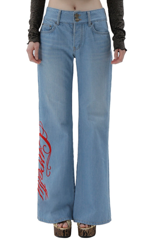 curetty (キュリティー) C BIG LOGO LOW-WAIST JEAN_BLUE