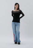 curetty (キュリティー) C BIG LOGO LOW-WAIST JEAN_BLUE