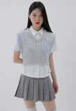 curetty (キュリティー) C BASIC CABLE KNIT VEST_LIGHT GREY