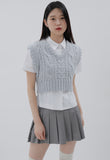 curetty (キュリティー) C BASIC CABLE KNIT VEST_LIGHT GREY