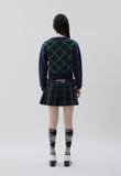 curetty (キュリティー)  C ARGYLE CONTRAST COLOR CARDIGAN_GREEN