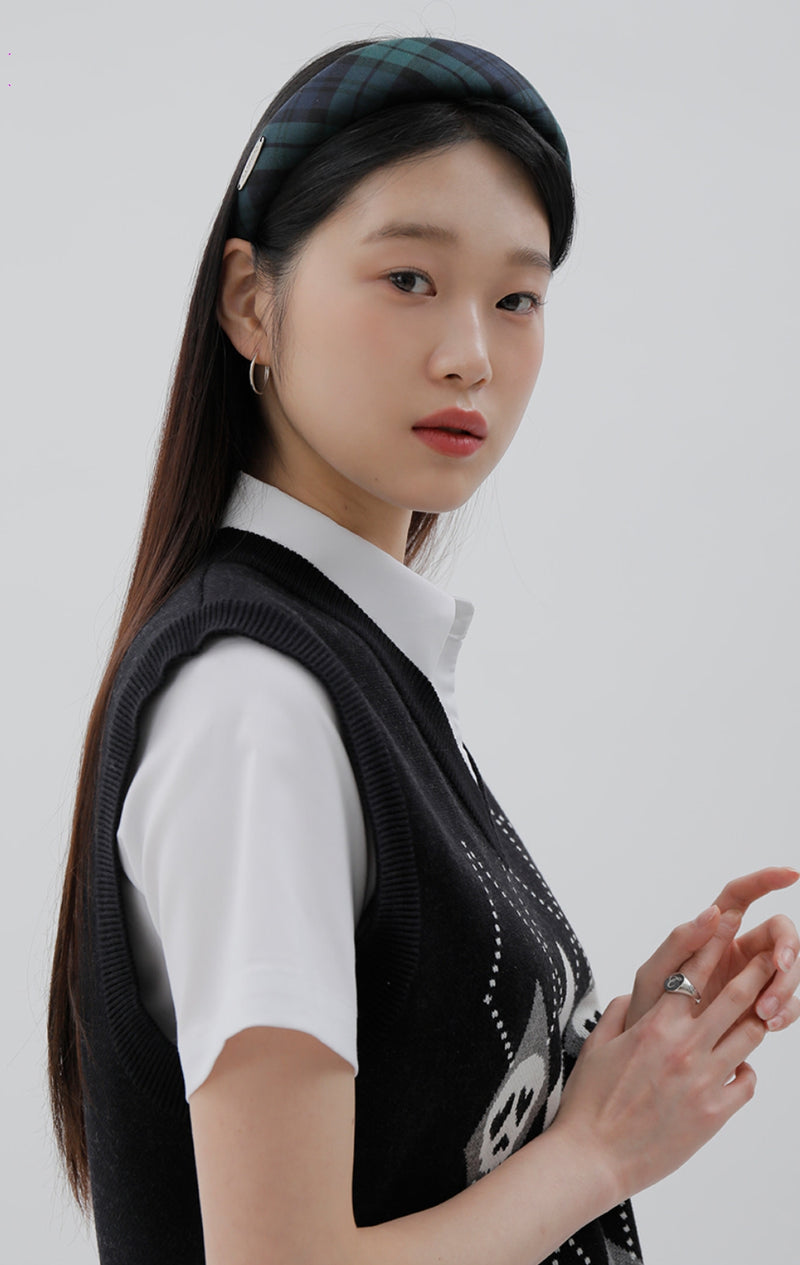 curetty (キュリティー) C CHECKED HAIR BAND_GREEN