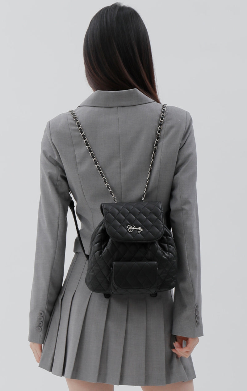 curetty (キュリティー)  C METAL LOGO QUILTING MINI BACKPACK_BLACK