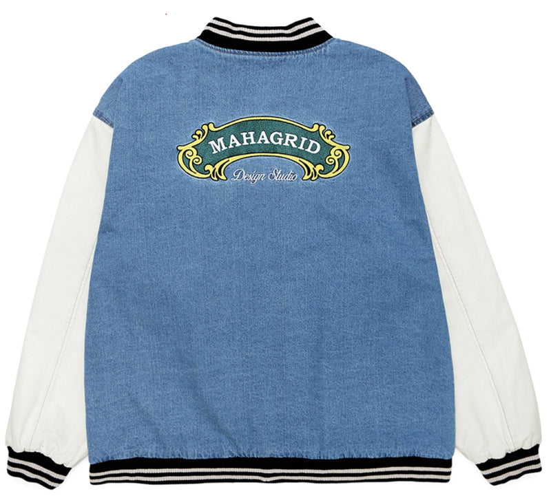 mahagrid (マハグリッド) DENIM VARSITY JACKET [BLUE]