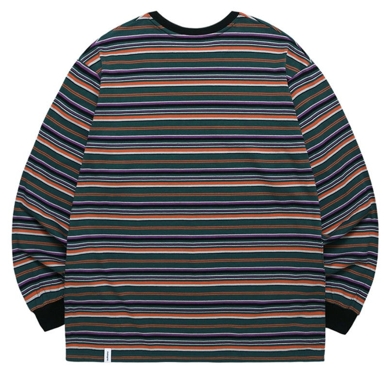mahagrid (マハグリッド) GOTHIC OVAL STRIPED LS TEE [GREEN]