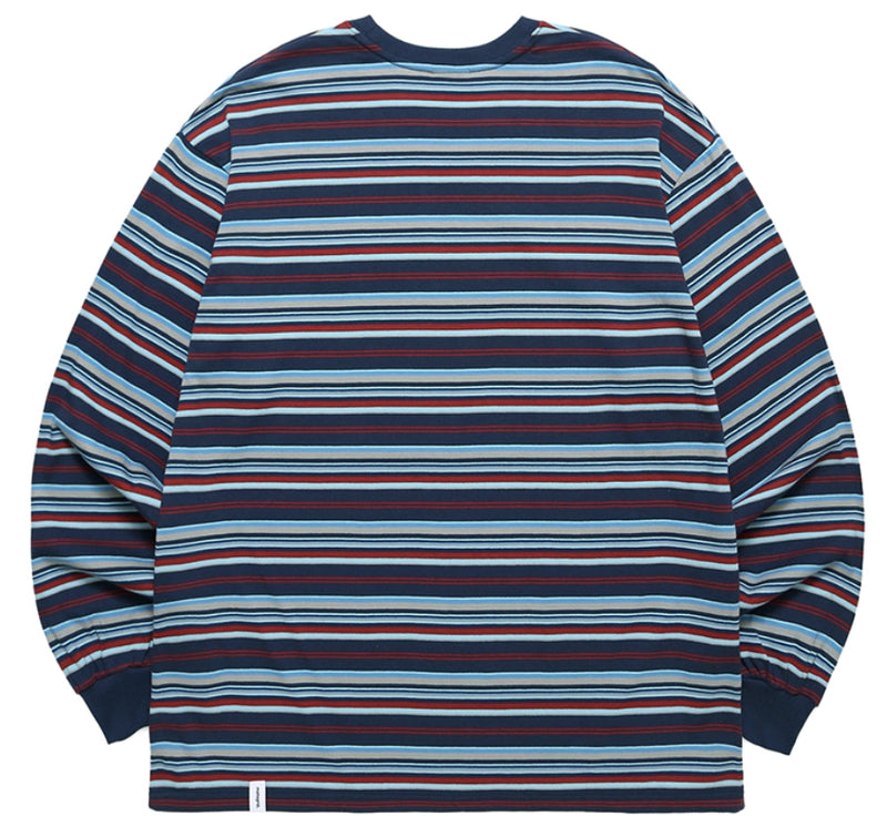 mahagrid (マハグリッド) GOTHIC OVAL STRIPED LS TEE [NAVY]