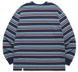 mahagrid (マハグリッド) GOTHIC OVAL STRIPED LS TEE [NAVY]