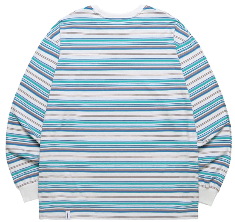 mahagrid (マハグリッド) GOTHIC OVAL STRIPED LS TEE [WHITE]