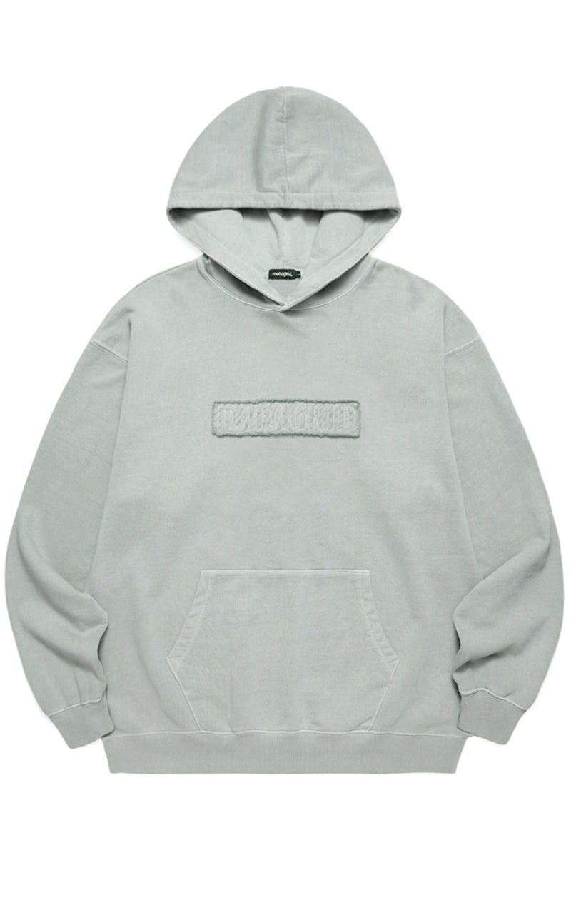 mahagrid (マハグリッド) RAW EDGE PIGMENT HOODIE [SAGE]